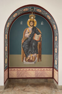 Стенопис на входа на Кукленския манастир